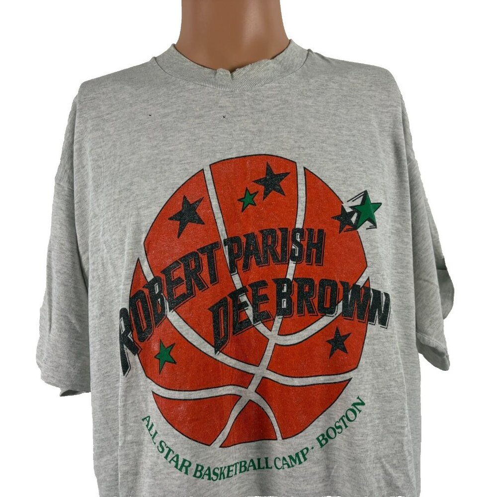 Vintage Dee Brown Robert Parish T Shirt Mens Size 2XL Reebok Basketball Camp 90s